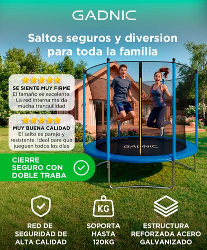 Cama Elástica Gadnic 244 cm 8 ft Trampolin Con Red De Protección Estructura Acero - 1