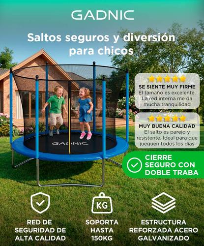 Cama Elástica Gadnic 2.44 mts 8 ft para niños Con Red De Protección - 1