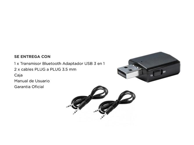  Transmisor Bluetooth Adaptador USB 3 en 1 Emisor -Receptor Bluetooth 5.0 - 6