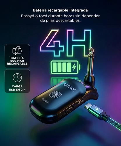 Receptor y Transmisor Gadnic Para Guitarra y Bajo Inalámbrico  - 4