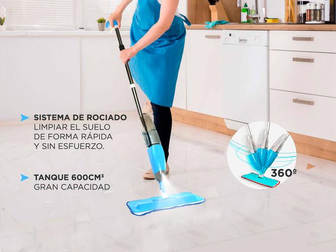 Mopa Gadnic Spray Mope Trapeador Microfibra con Rociador 3 Paños Lavables - 2