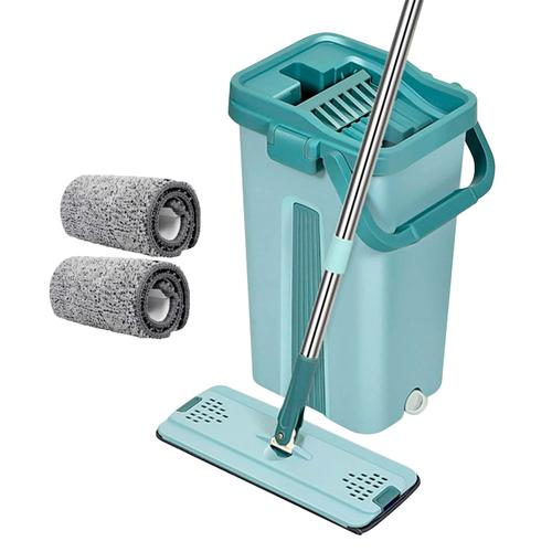 Mopa Gadnic F-MOP Trapeador Plano De Microfibra Con Balde Escurridor Incluye 2 Paños - 0