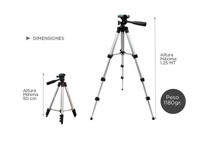 Tripode Gadnic Aluminio Para Fotografia T-1 - 5