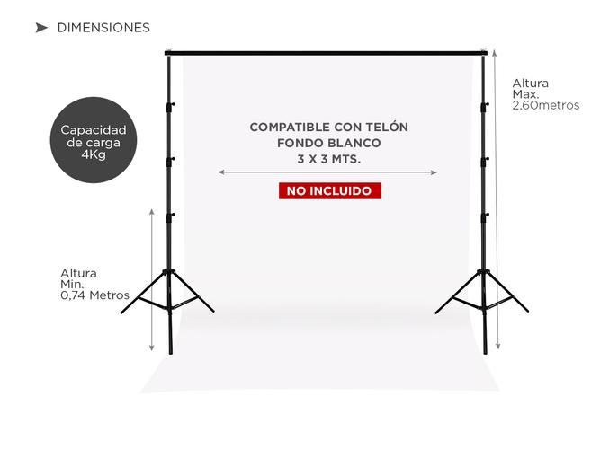 Soporte Porta Fondo Gadnic Profesional Telescopico Aluminio - 5