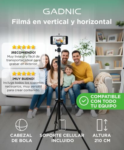Tripode Profesional Gadnic 21 mts c Soportes para Celulares Camaras y Fotografia - 1