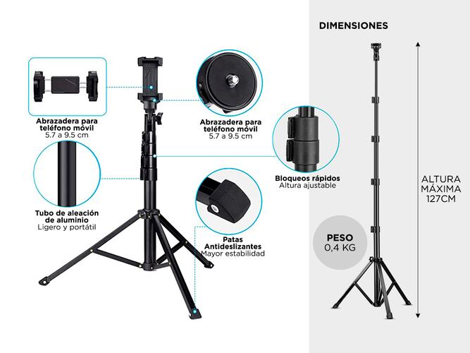Trípode Extensible Gadnic DAA214 Con Control Remoto Bluetooth - 4
