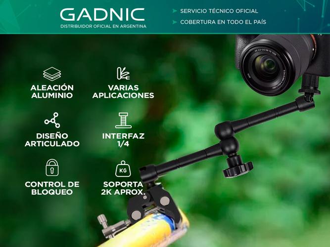 Brazo Metálico Soporte Gadnic Articulado Multifuncional + Pinza - 1