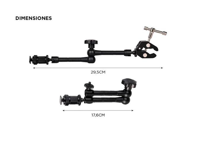 Brazo Metálico Soporte Gadnic Articulado Multifuncional + Pinza - 3