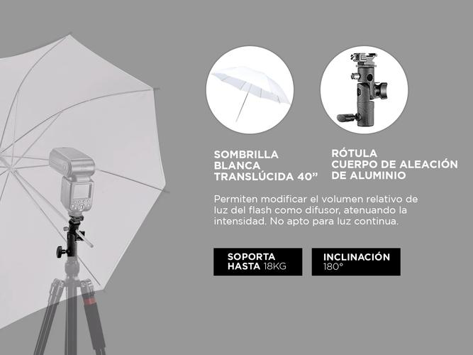 Tripode Gadnic Estudio 2 mts + Sombrilla 40