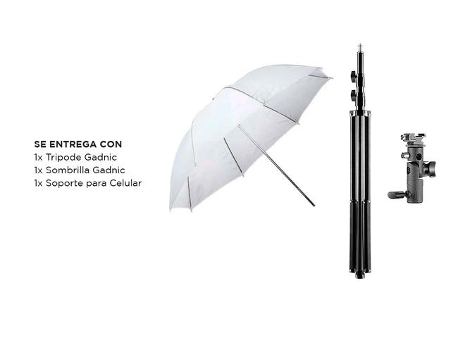 Tripode Gadnic Estudio 2 mts + Sombrilla 40