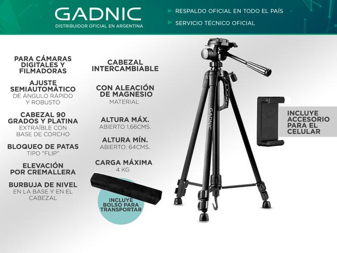 Trípode GADNIC TRIPODE4 Aluminio Regulable Usado - 1