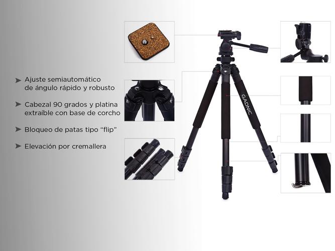 Tripode Gadnic Profesional Camara Nikon Canon Reflex + Cabezal  - 4