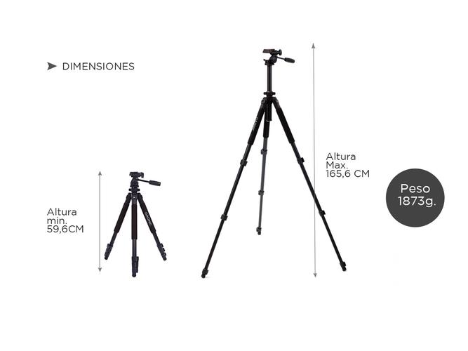 Tripode Gadnic Profesional Camara Nikon Canon Reflex + Cabezal  - 5