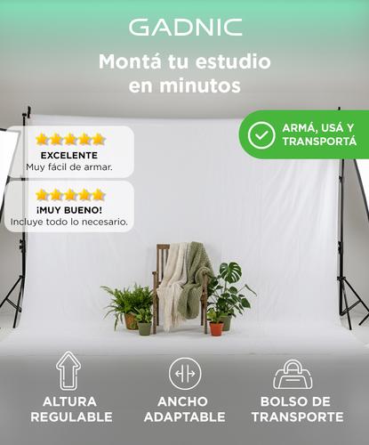 Soporte Porta Fondo Gadnic Profesional con Infinito Blanco - 1