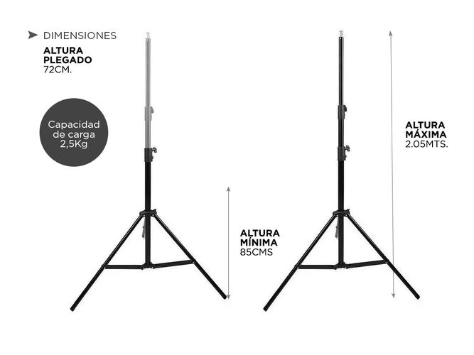 Tripode Gadnic T-7 Para Iluminadores 2Mts - 4