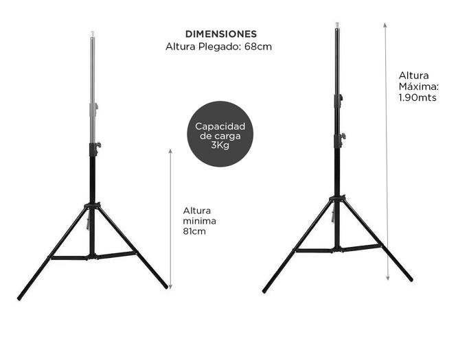 Kit Tripode Gadnic Estudio 1.90mts + Sombrilla 40