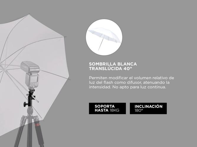 Kit Tripode Gadnic Estudio 1.90mts + Sombrilla 40