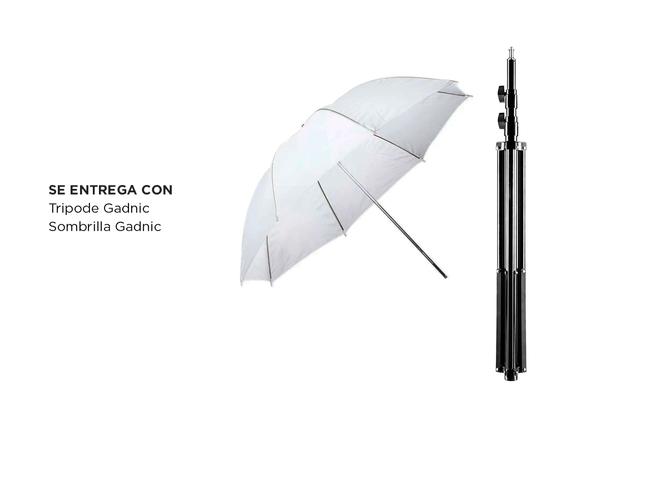 Kit Tripode Gadnic Estudio 1.90mts + Sombrilla 40