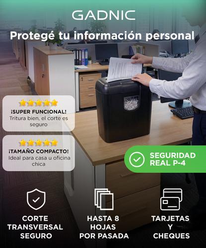 Trituradora de Papeles Gadnic Tarjetas Plásticos  - 1