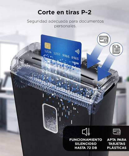 Trituradora de Papel Gadnic 6 hojas P2 Capacidad 12 Litros  - 2