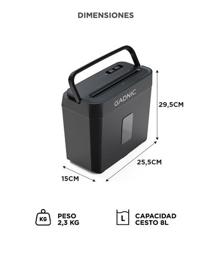 Trituradora de Papel Gadnic Corte Cruzado P 4 Capacidad 8 Litros  - 4