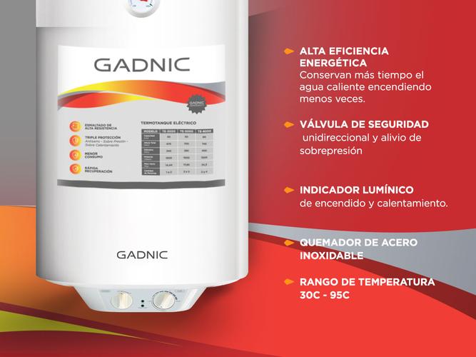 Termotanque Eléctrico Gadnic TE-3000 30Lts Conexión inferior de Colgar  - 2