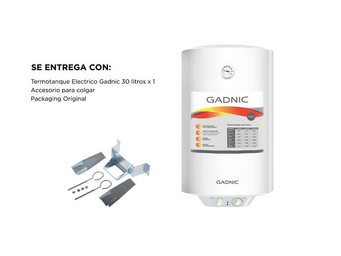 Termotanque Eléctrico Gadnic TE-3000 30Lts Conexión inferior de Colgar  - 4