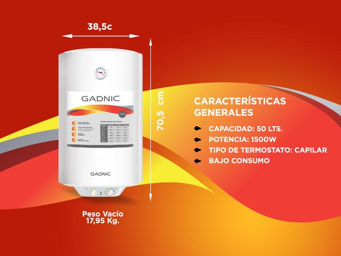 Termotanque Eléctrico Gadnic TE-5000 50Lts Conexión inferior de Colgar  - 3