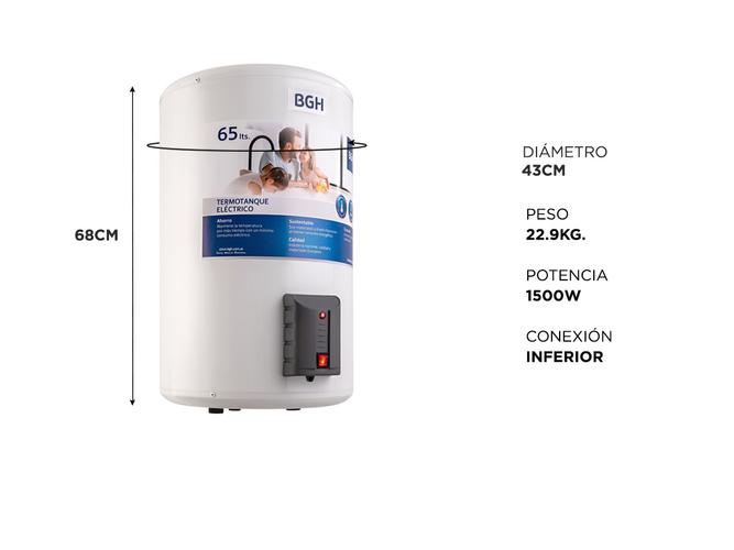 Termotanque Eléctrico BGH 65 Litros Bte-065ec15md - 3