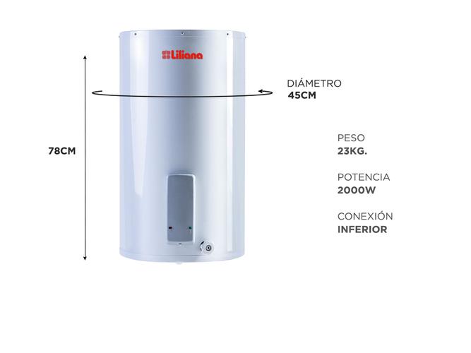 Termotanque Eléctrico Liliana TV185 De Colgar 85Lt Conexión Inferior - 3