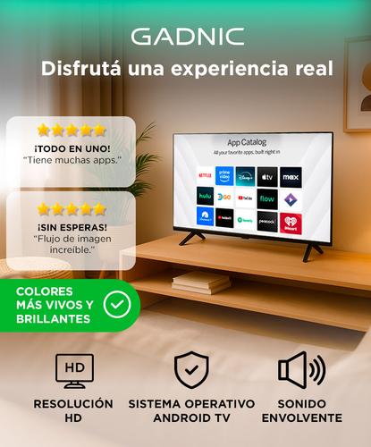 Smart TV Gadnic 32” HD Panel IPS Android TV Pulgadas Bluetooth WiFi Triple HDMI Doble USB Sonido Estéreo 20W  - 1