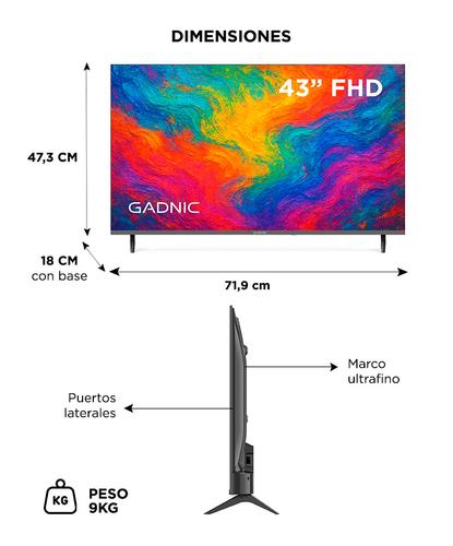 Smart TV Gadnic 43” Full HD Android TV Pulgadas WiFi Bluetooth Panel Sharp Procesador Quad Core - 4