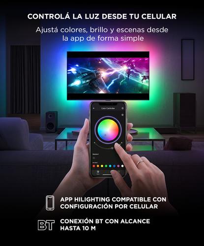 Tira Led RGB Gadnic Ambilight Inteligente HDMI Con Tira LED TV Hasta 75” Retroiluminación Bluetooth  - 2
