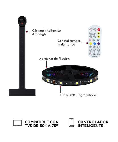 Tira Led Luz Led Gadnic Inteligente Ambilight Para TV de 50” a 75” 5 Mts - 5