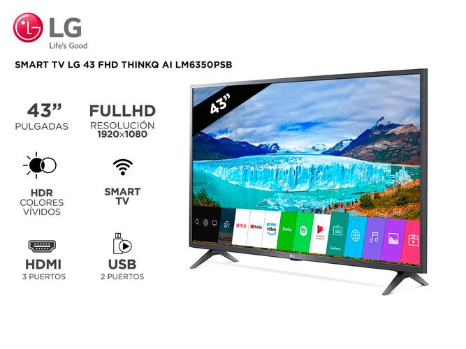 Smart Tv LG 43 FHD ThinkQ AI LM6350PSB Magic Control - 1