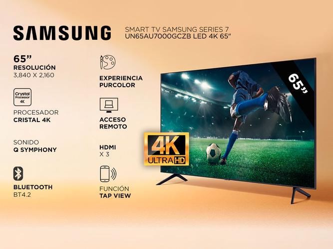 Smart TV Samsung Series 7 UN65AU7000GCZB LED 4K 65