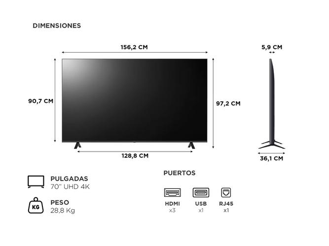 Smart TV LG UHD 70UQ8050PSB ThinQ AI 70 pulgadas - 4
