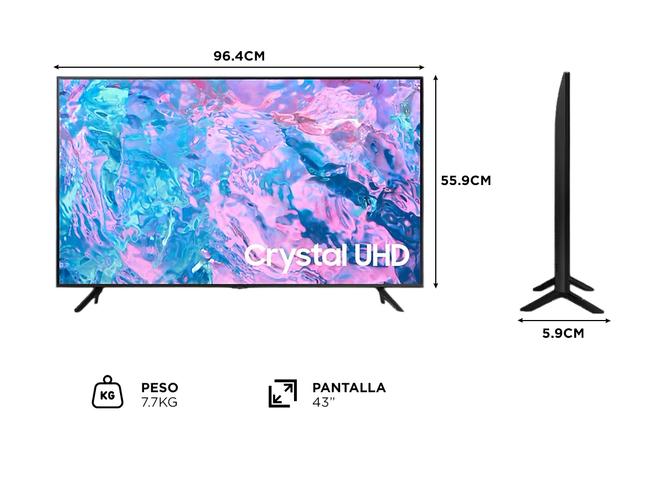 Smart TV 43 Pulgadas Samsung Crystal UHD 4K SERIE CU7000 - 5