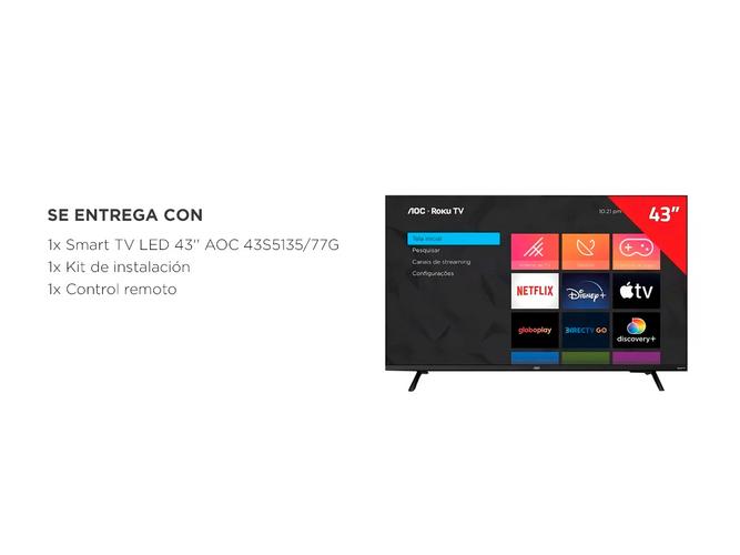 Televisor LED AOC 43 43S513577G  Full HD - 4