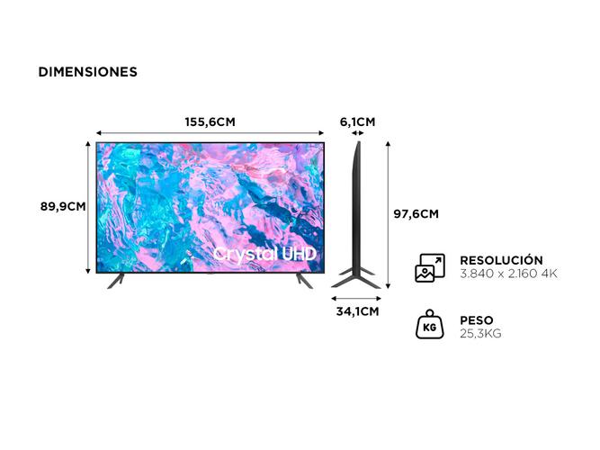Smart TV 70 Samsung UHD 4k Serie CU7000 - 5