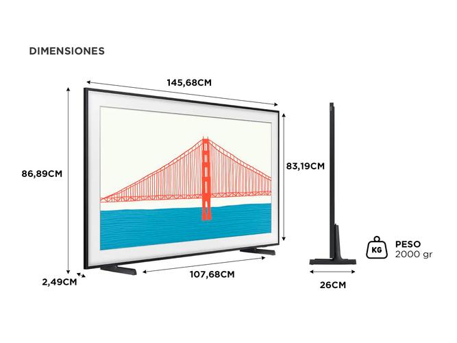 SMART TV 65 SAMSUNG LS03MARCO THE FRAME MARRON QN65LS03AAGCZBC - 5