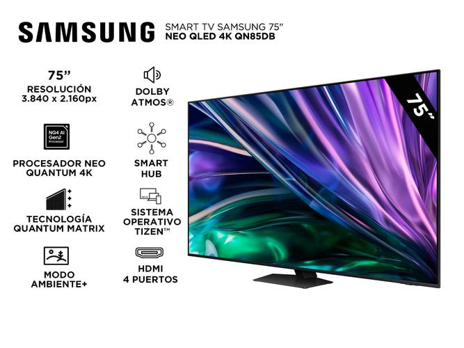 SMART TV 75 SAMSUNG NEO QLED 4K SERIE QN85DB QN75QN85DBGCZB - 1