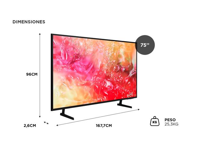 SMART TV 75 SAMSUNG Crystal UHD SERIE DU7000 UN75DU7000GCZB 4K - 5