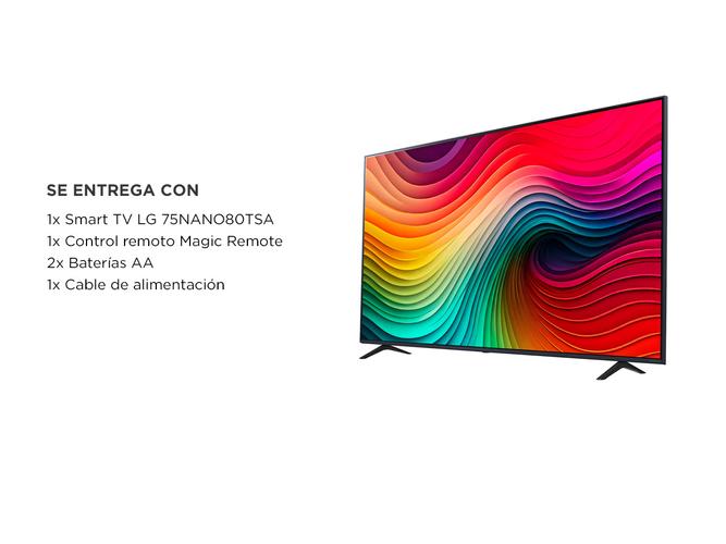 SMART TV LG 75 Pulgadas 75NANO80TSA NanoCell 4K Ultra delgada Con Control Remoto  - 6