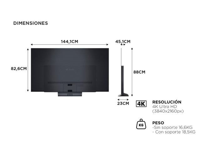 SMART TV LG 65 Pulgadas OLED65C3PSA OLED Evo C3 4K ThinQ AI - 5