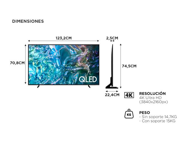 Smart TV 55 Samsung QLED 4K Q65D Tizen OS Diseño AirSlim - 5
