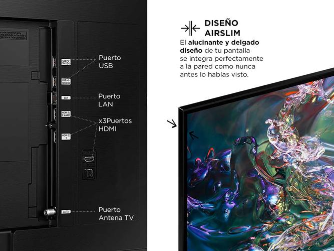 Smart TV 65 Samsung QLED 4K Q65D Tizen OS Diseño AirSlim - 4