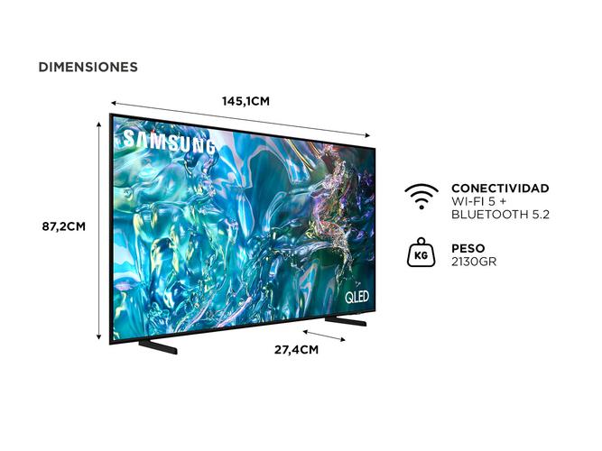Smart TV 65 Samsung QLED 4K Q65D Tizen OS Diseño AirSlim - 5
