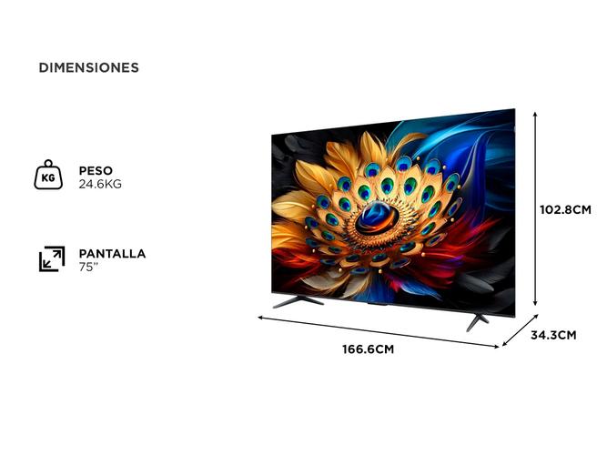 SMART TV 75 TCL QLED 75C655A UHD Google TV-RV - 5