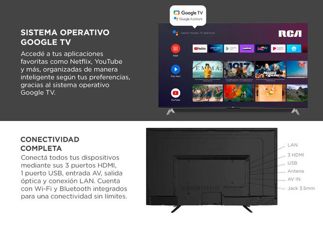 Smart TV RCA AND55P6UHD 55 Pulgadas Google 4K - 4